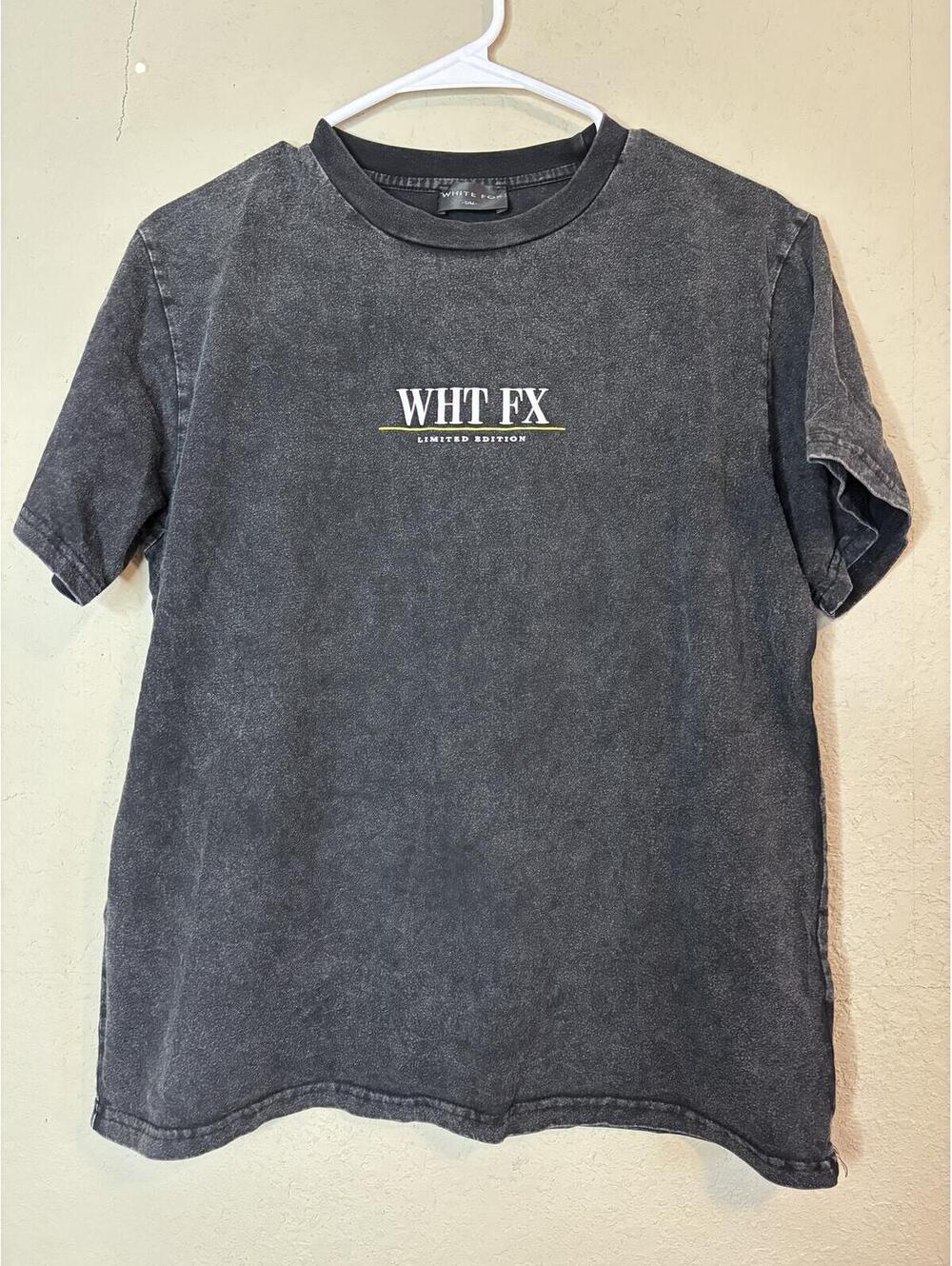 White Fox Limited Edition Washed Black Graphic T-Shirt Size S/M